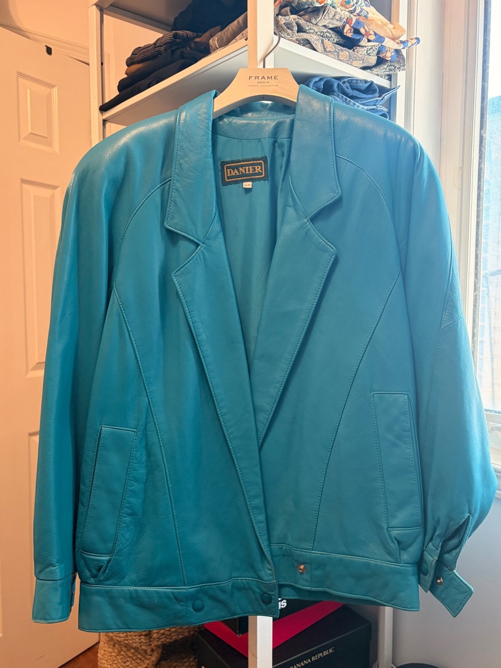 Danier Women's Teal Leather Jacket